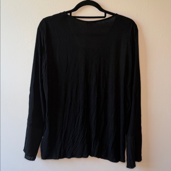🆕 MASSIMO DUTTI Flowing V-neck Blouse Black Long Sleeve NWT Women’s Size Medium - Picture 10 of 16